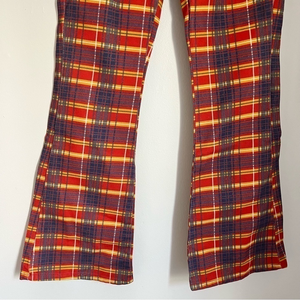 NWT The Ragged Priest Ragged Jeans Register Flare Jeans in Red Checkers‎ Size 24 - Picture 10 of 14